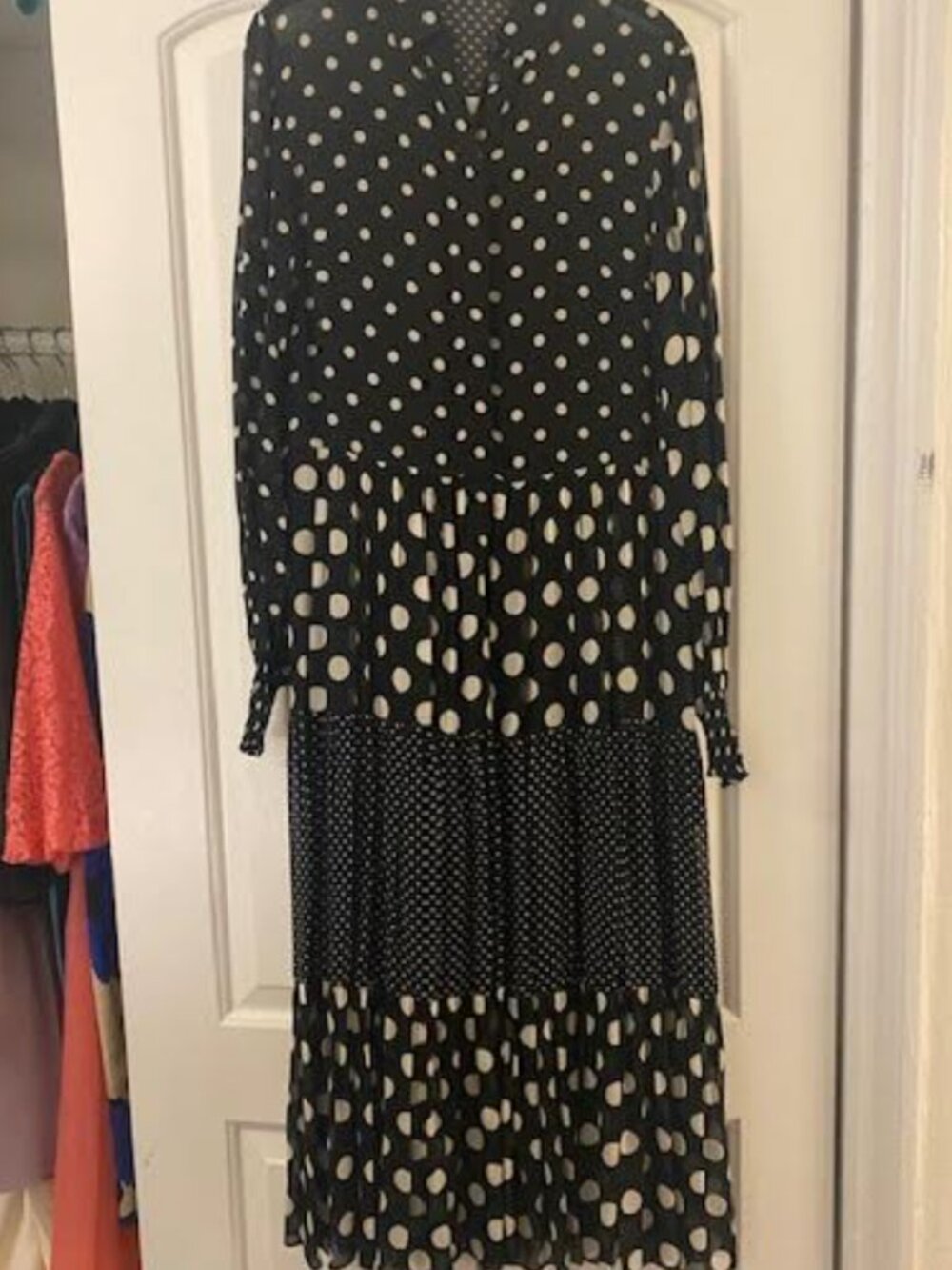 Akris punto black and white polka dot dress